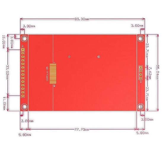 Pantalla táctil LCD de 3.2’’. ILI9341