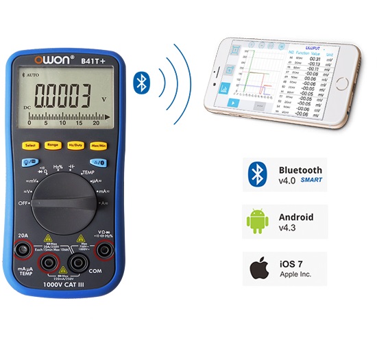 Multímetro digital Bluetooth B41T+. Owon