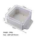 Caja plástica impermeable con tapa transparente 168x120x61mm