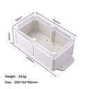 Caja plástica impermeable con tapa transparente 200x94x66mm