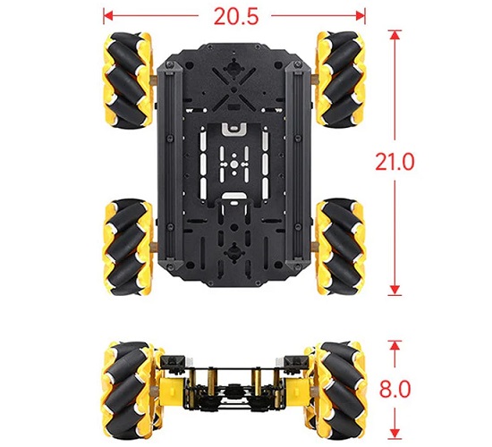 Chasis MP Smart omniwheel a prueba de impactos 4WD