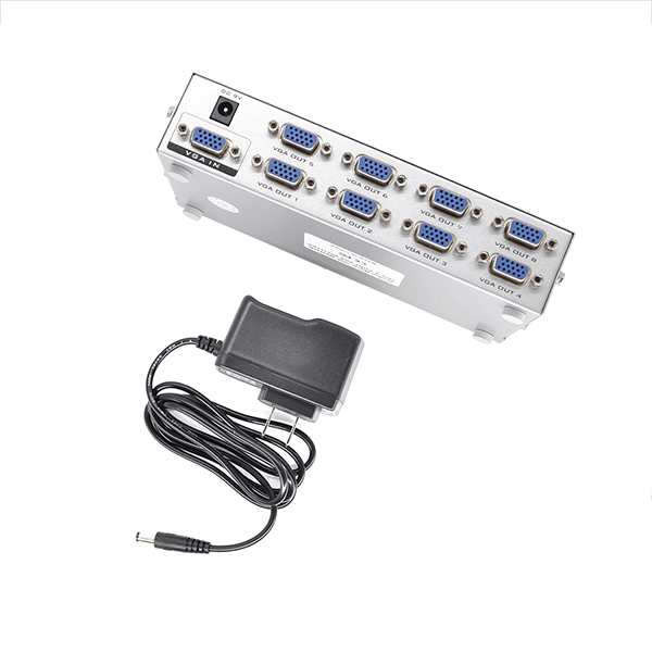 Splitter VGA X8 Puertos con adaptador 9V