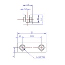 Viga de aluminio 2 agujeros. 24mm