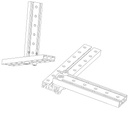 Viga doble de aluminio 2x8 agujeros. 128mm