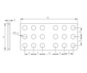 Plato tipo B de aluminio 6x3 agujeros. 52mm