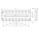 Plato adaptador de aluminio 9x2 agujeros. 72mm