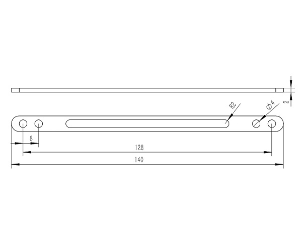 Viga de conexión 2+1+2x1 agujeros. 140mm