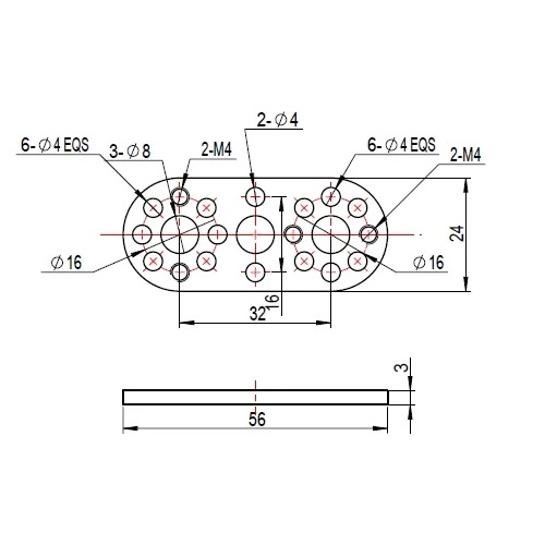 Bracket para servo motor recto
