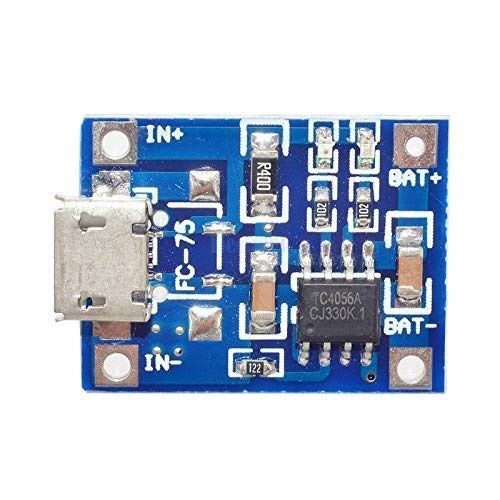Cargador microUSB para batería de litio 18650