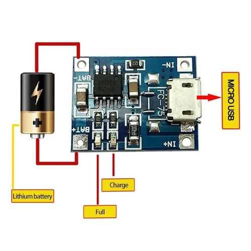 Cargador microUSB para batería de litio 18650
