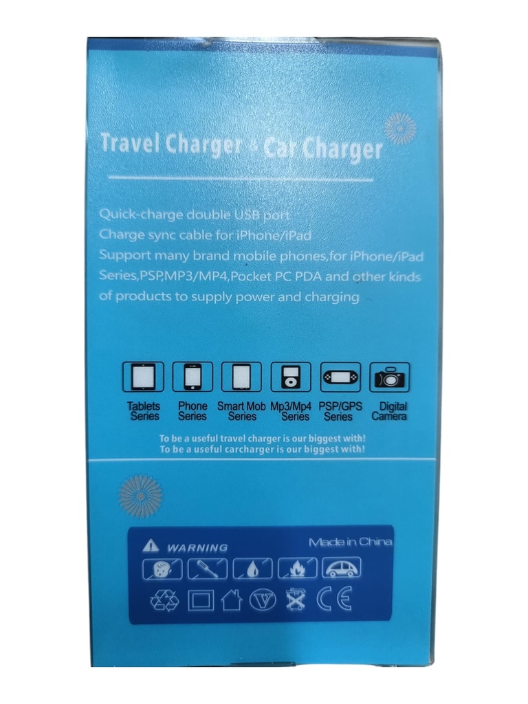 Convertidor cigarrera de auto 12V-24V - 2.1A y 1A USB