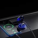 Toma vehicular cargador rápido USB tipo C/ USB QC 3.0 PD