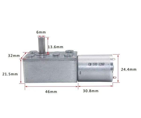 Motorreductor helicoidal 6V 30RPM. Self-lock