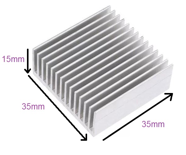 Disipador de calor 35x35x15 Aluminio