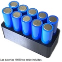 Base para soldar para 10 baterías de litio 18650. ABS Recta