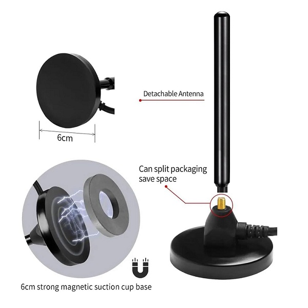 Antena externa LoRa 868-915MHz. Con base magnética, cable RG58, conector SMA. Para exteriores