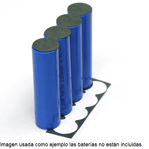 Aislante circular para batería 18650. 4 celdas