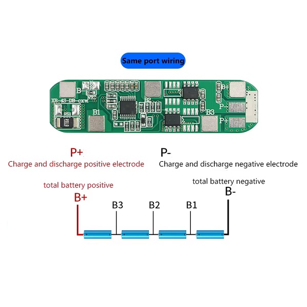 Placa de protección de carga BMS para batería 18650. 4S 5A
