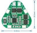 Placa de protección de carga BMS para baterías 18650. 3S 8A