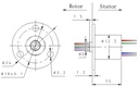 Anillo colector para brazo robótico de 4 circuitos. 2A 12.5mm