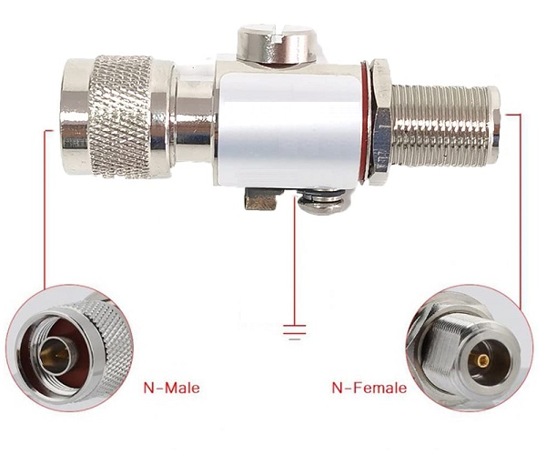 Pararrayo tipo N para antenas de fibra de exteriores