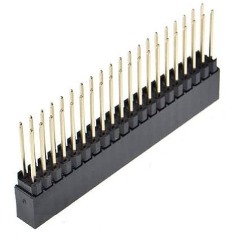 Conector hembra recto 2x20P-2.54mm, 12mm. Para Raspberry Pi