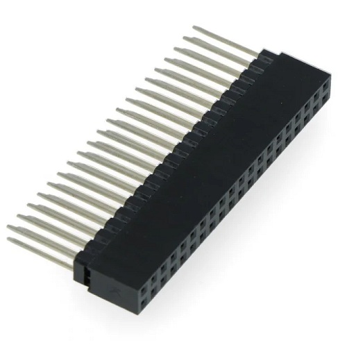 Conector hembra recto 2x20P-2.54mm, 12mm. Para Raspberry Pi