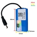 Paquete de baterías PACK2P 18650 3.7V, 7000mA. Recta