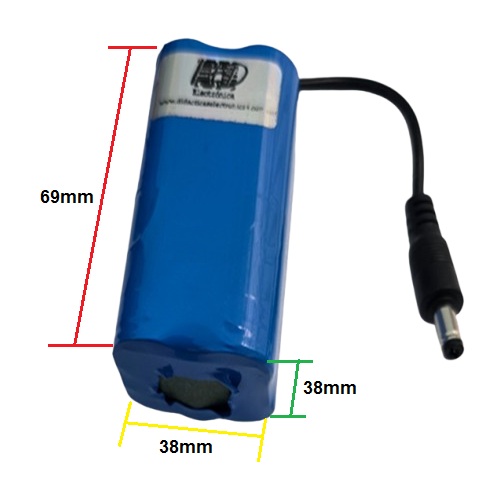 Paquete de baterías PACK4SC 18650 7.4V, 5200mA. Cuadrada