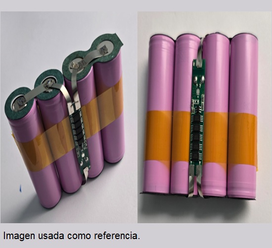 Paquete de baterías PACK4S 18650 7.4V, 5200mA. Recta