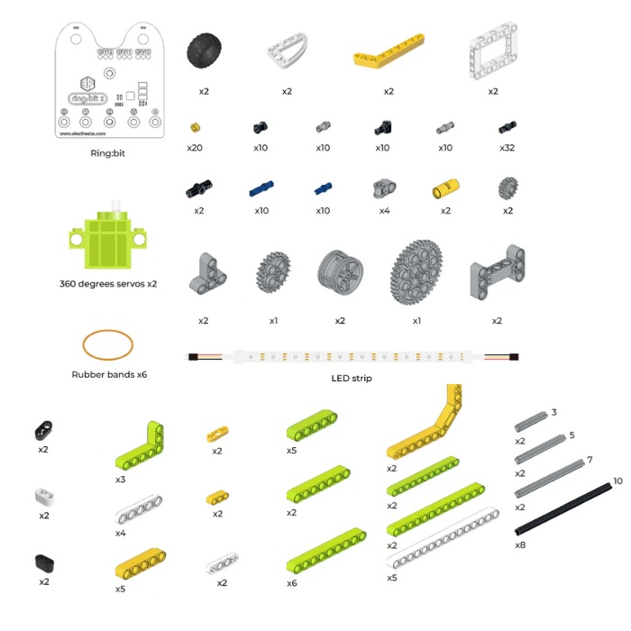 Kit robot Ring:bit 6 en 1. Para micro:bit®