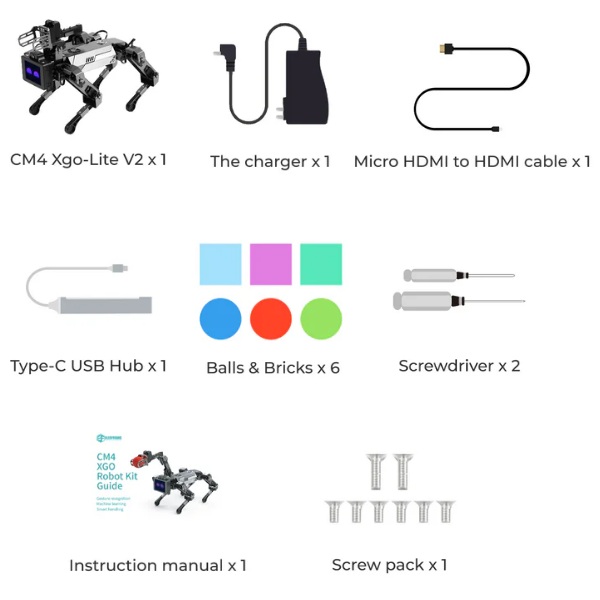 Kit Robot Canino CM4 XGO-Lite V2. Para Raspberry Pi
