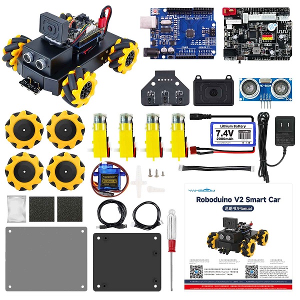 Roboduino V2 AI Vision Car con cámara WiFi ESP32. Para Arduino™  UNO