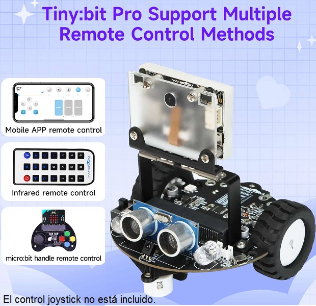 Robot seguidor de línea Tiny:bit Pro AI. Para Micro:bit®. Con camára K210