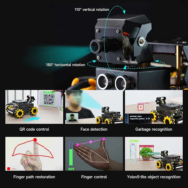 Raspbot V2 AI Vision Robot Car. Para Raspberry Pi 5