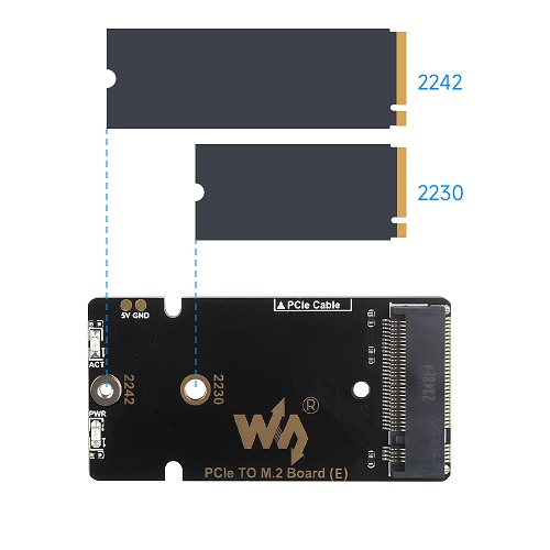 Adaptador PCIe a M.2 (E) para Raspberry Pi 5 con SSD NVMe y Ventilador de Refrigeración