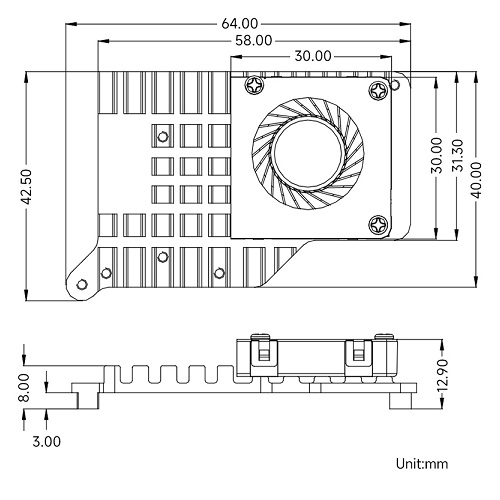 Adaptador PCIe a M.2 (E) para Raspberry Pi 5 con SSD NVMe y Ventilador de Refrigeración