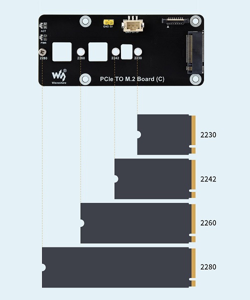 Adaptador PCIe a M.2 NVMe para Raspberry Pi 5