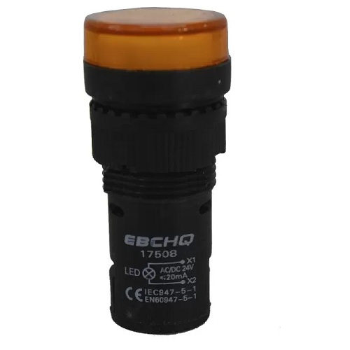 Indicador luminoso amarillo 16mm 24V