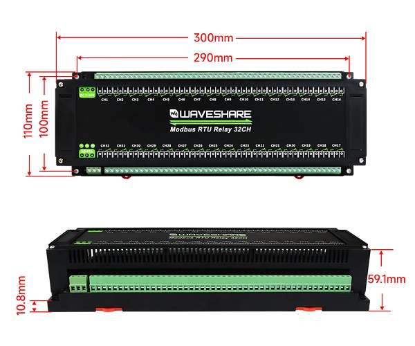 Módulo de relé Modbus RTU de 32 canales, interfaz RS485