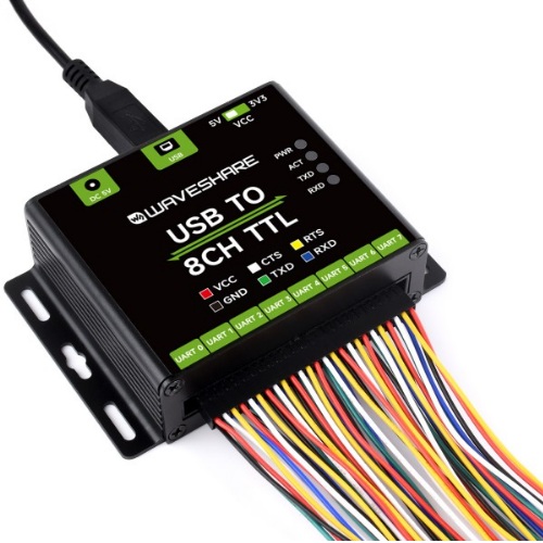 Convertidor Industrial USB a UART TTL de 8 canales