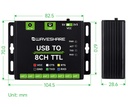 Convertidor Industrial USB a UART TTL de 8 canales