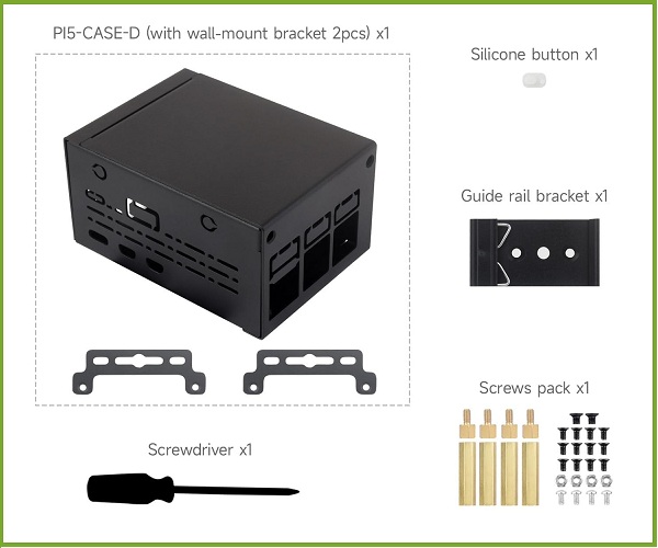 Caja metálica industrial para Raspberry Pi 5