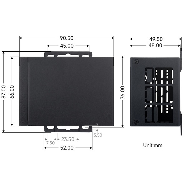Caja metálica industrial para Raspberry Pi 5