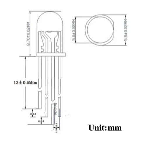 LED RGB WS2812 5mm. Claro
