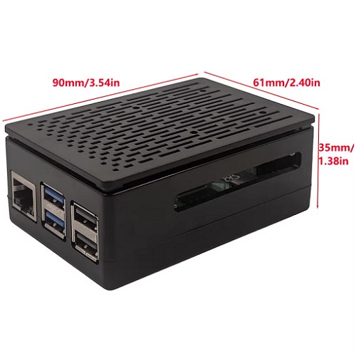 Caja plástica para Raspberry Pi. Tipo AB Negra