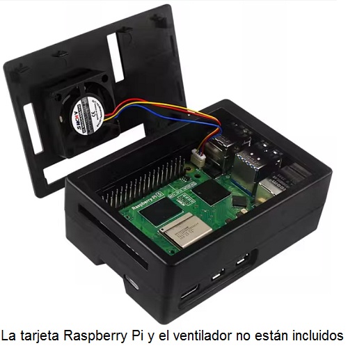 Caja plástica para Raspberry Pi. Tipo A Negra