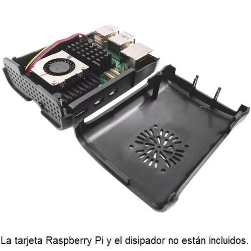 Caja plástica para Raspberry Pi. Tipo C Negra