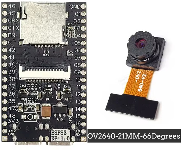Módulo WiFi/Bluetooth ESP-32-S3 N16R8 con cámara OV2640 66°. USB tipo C