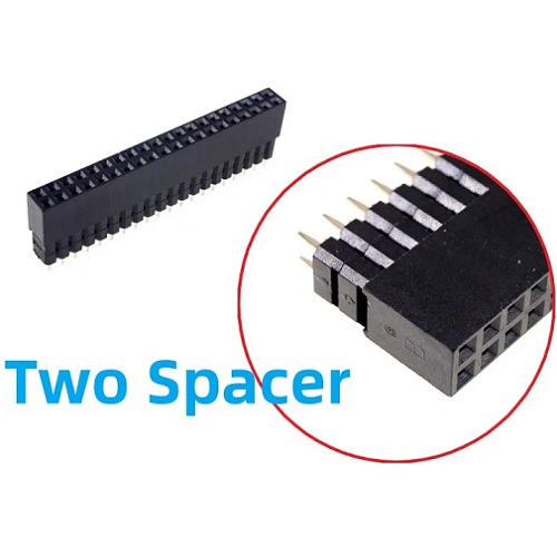 Header hembra 2x20. 2.54mm. H13.5/PC5.5
